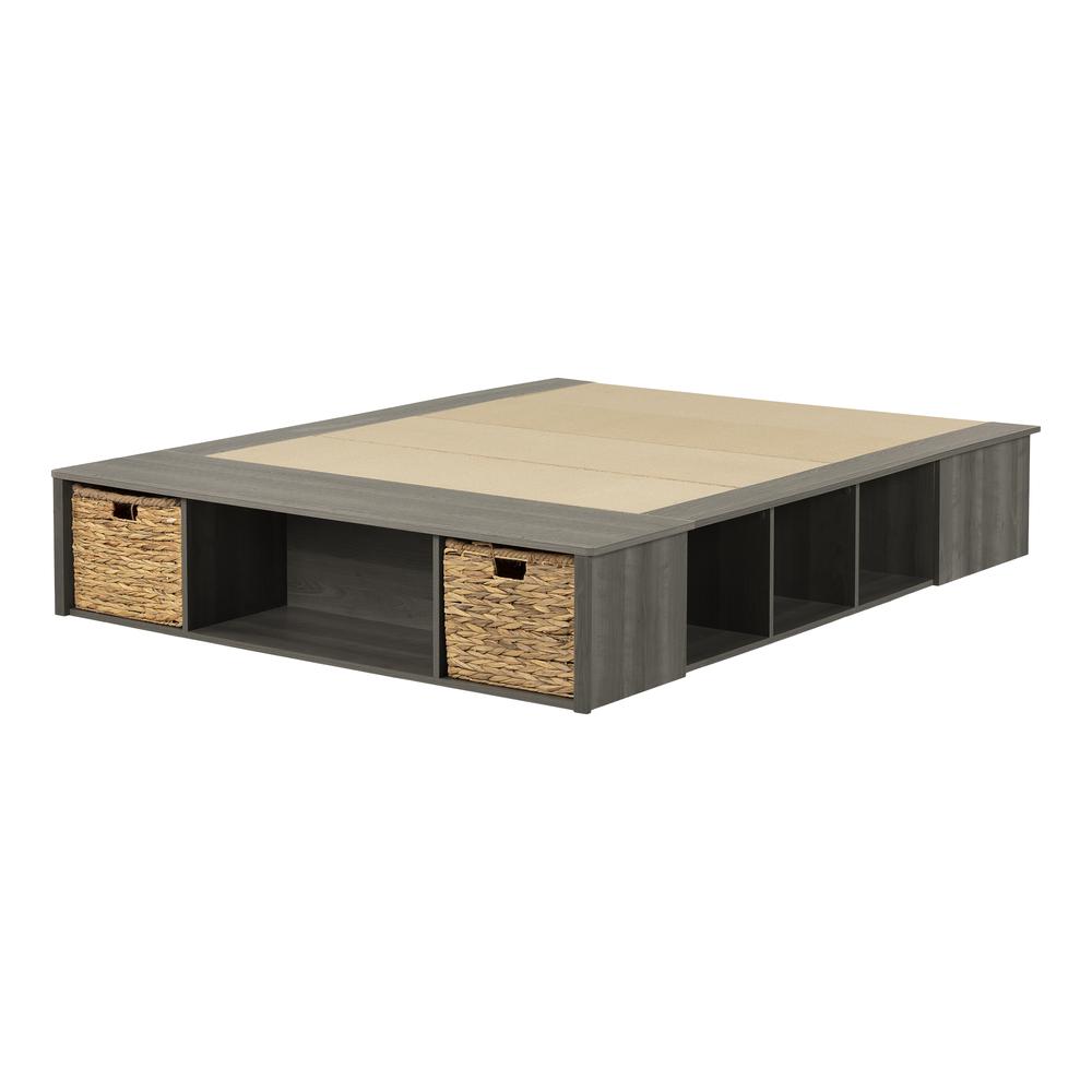 Prairie Storage Bed with Baskets, Gray Maple. Picture 1