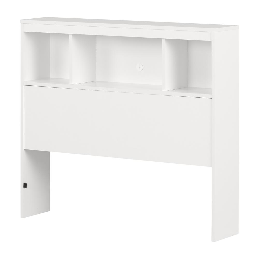 Summertime Bookcase Headboard, Pure White. Picture 1