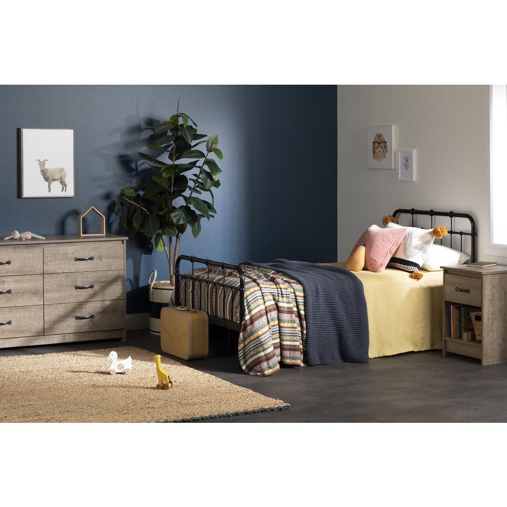 Tassio Metal Complete Platform Bed, Pure Black. Picture 2