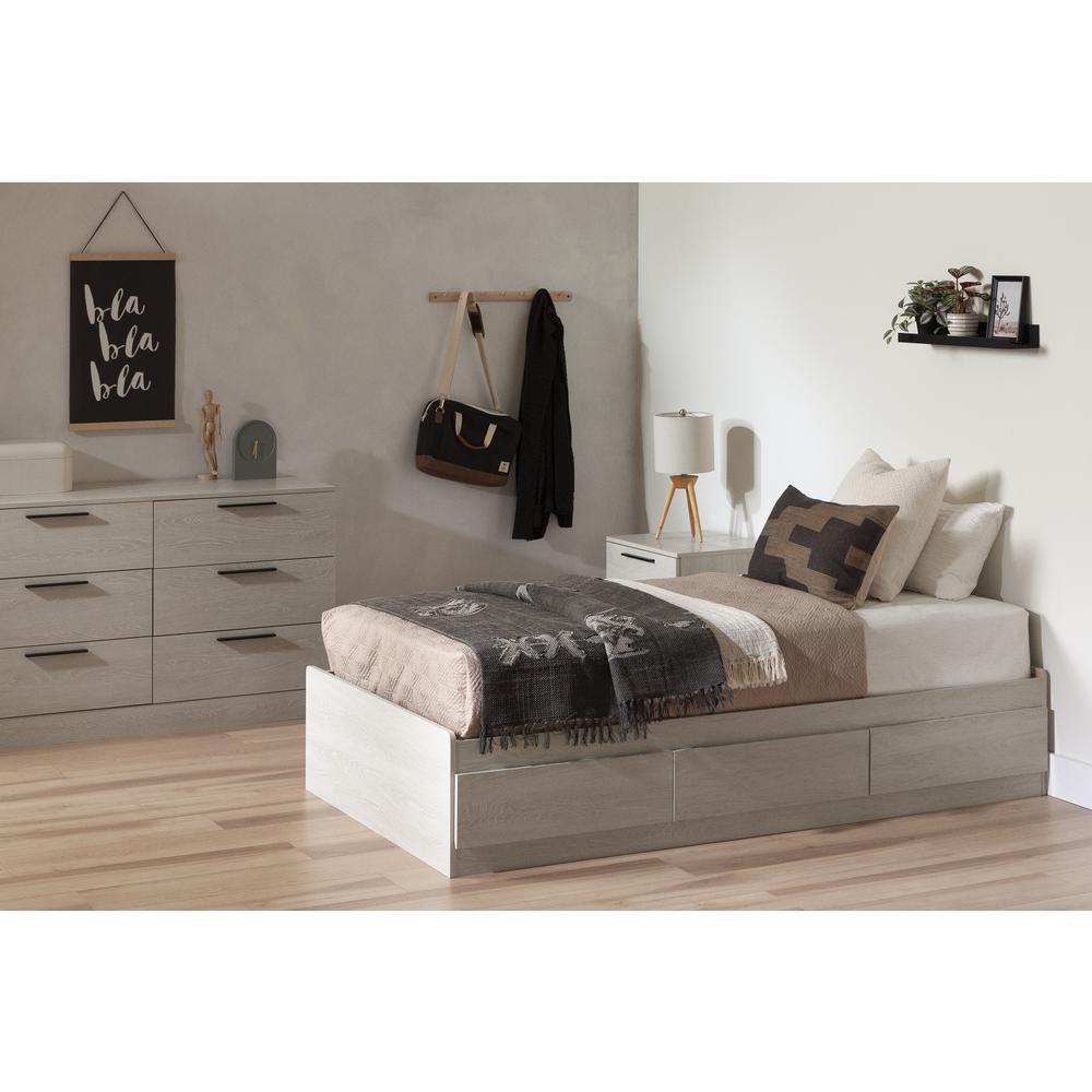 Step One Essential Mates Bed with 3 Drawers, Winter Oak. Picture 2