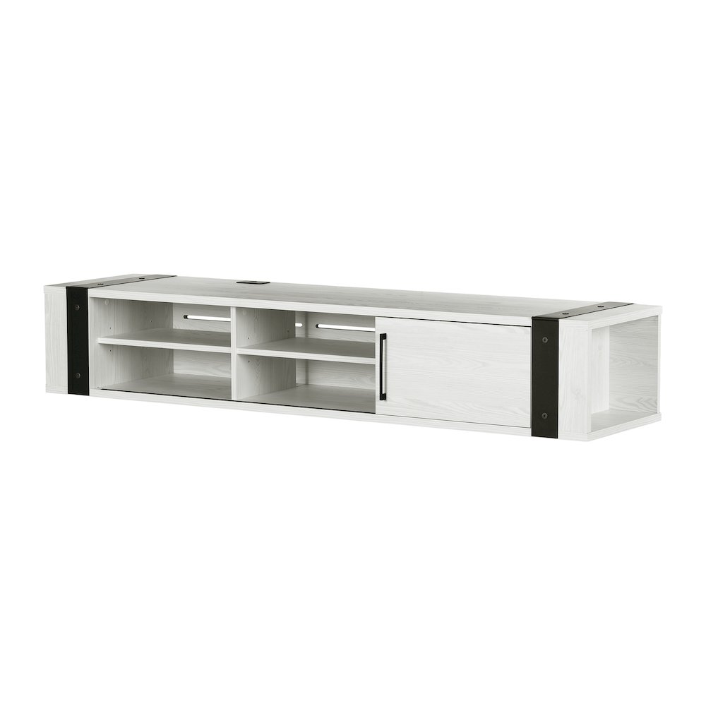 Munich Wall Mounted Media Console, White Pine. Picture 1