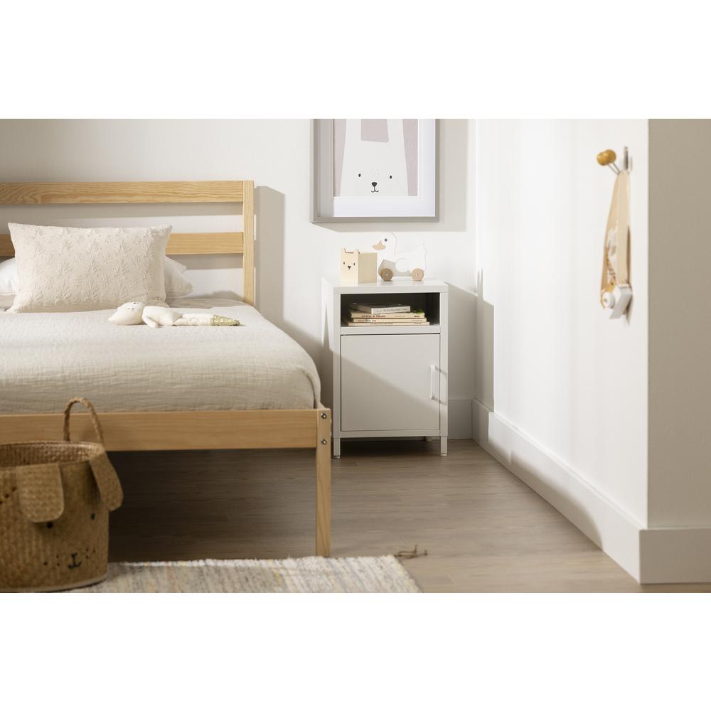 Sweedi Metal 1-Door Nightstand, White. Picture 2