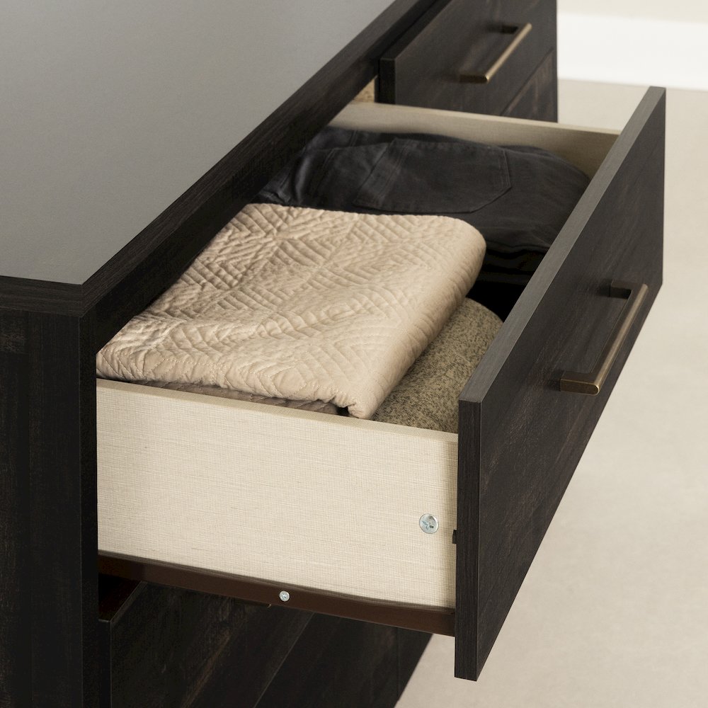 Gravity 6-Drawer Double Dresser, Rubbed Black. Picture 3