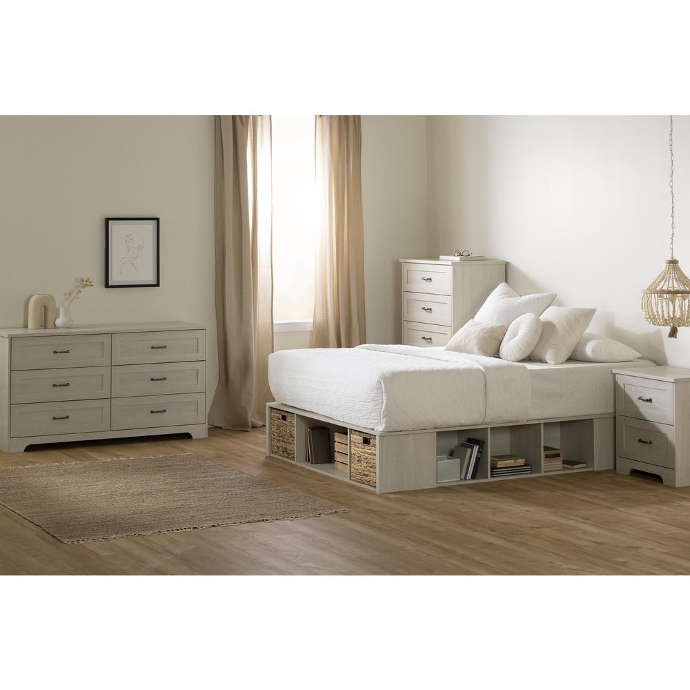 Prairie Storage Bed with Baskets Winter Oak. Picture 2