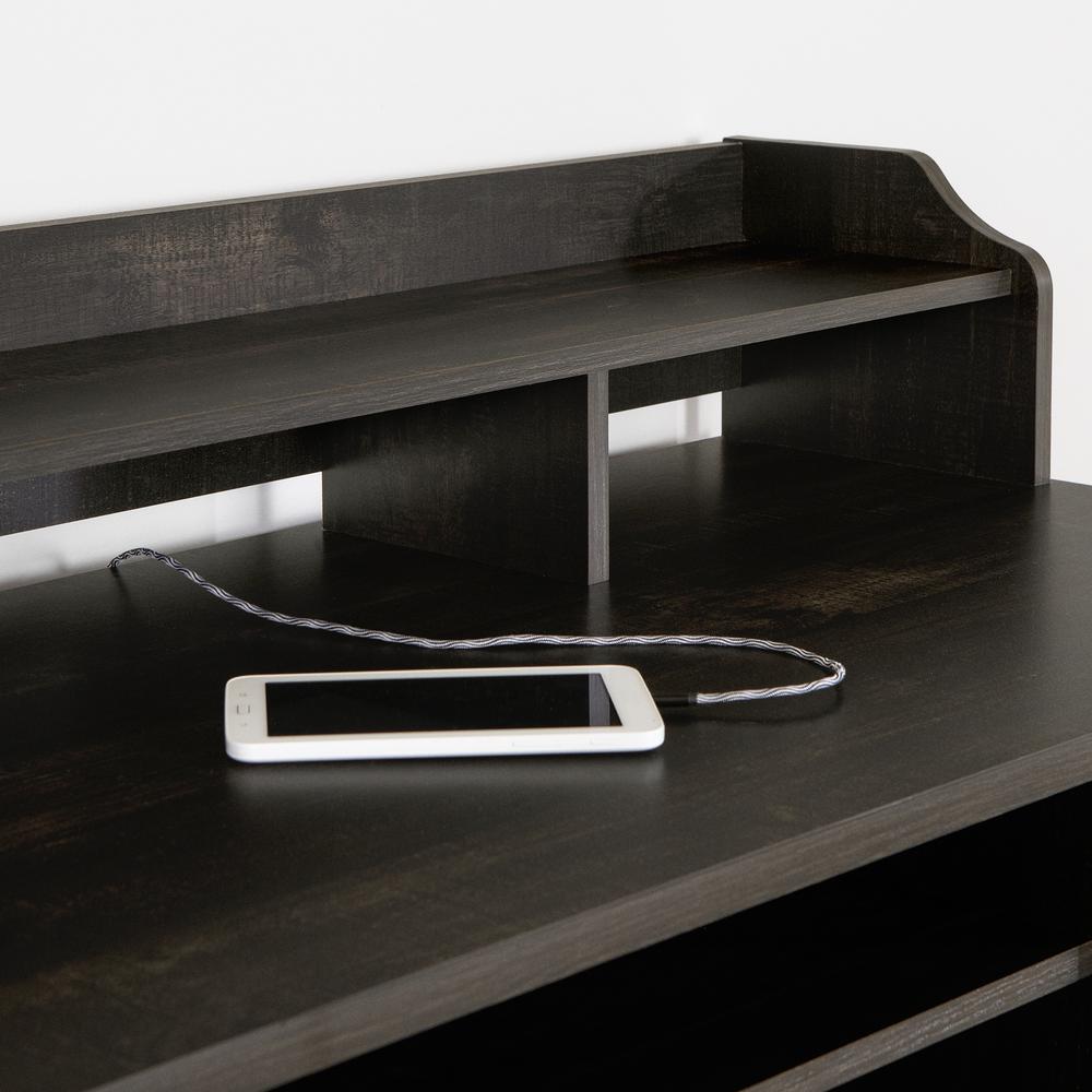 Versa Computer Desk with Hutch, Rubbed Black. Picture 5