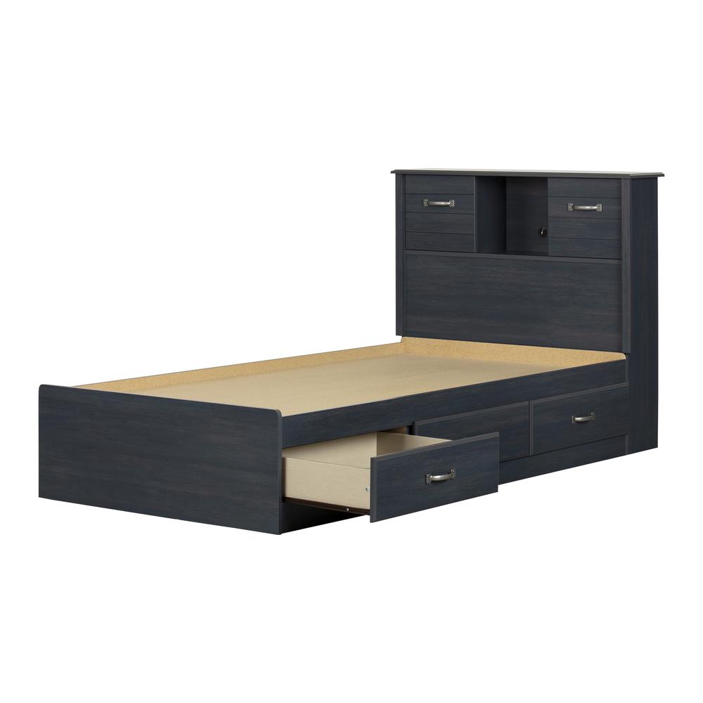 Ulysses Bed and Headboard Set, Blueberry. Picture 1