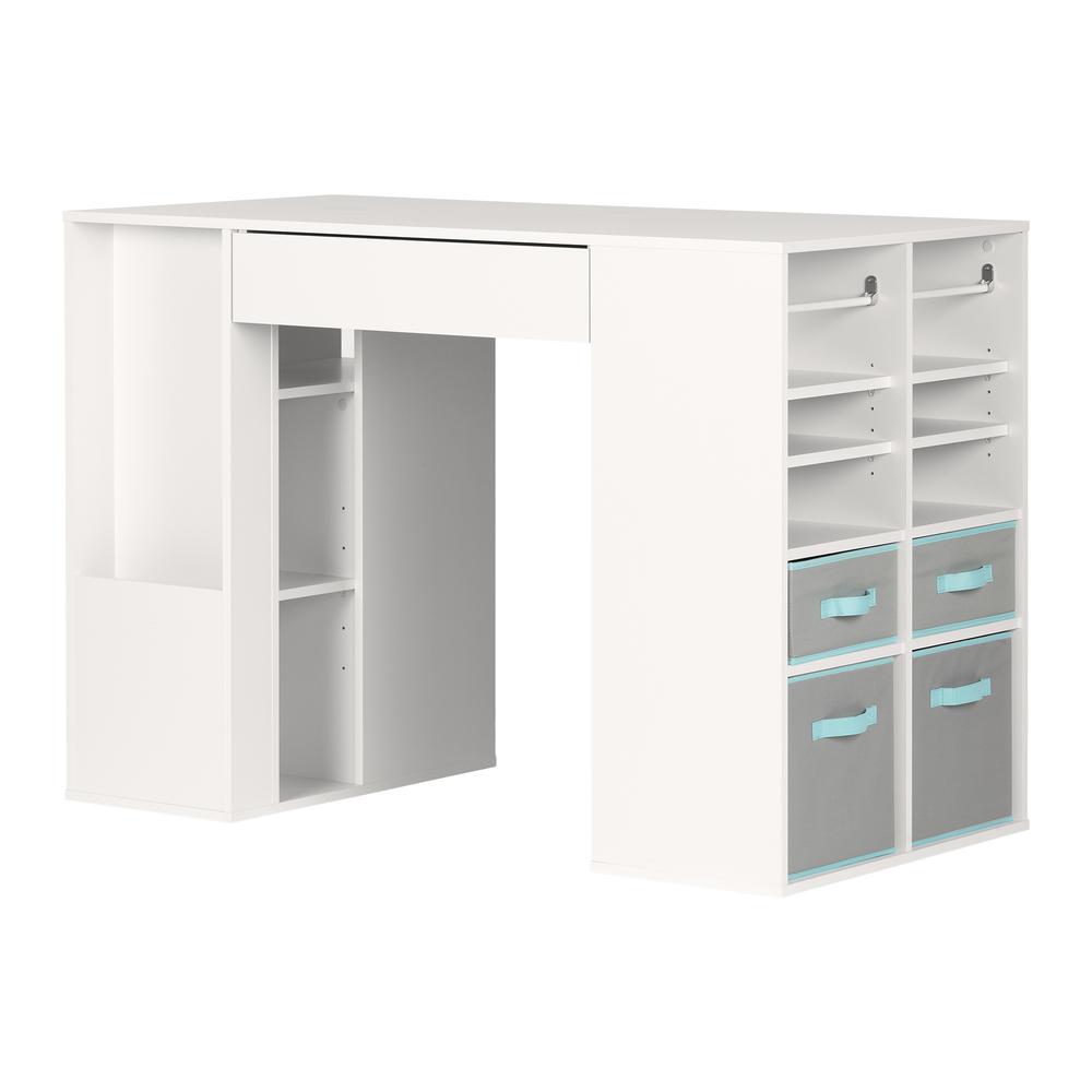 South Shore Crea Counter Height Craft Table Pure White