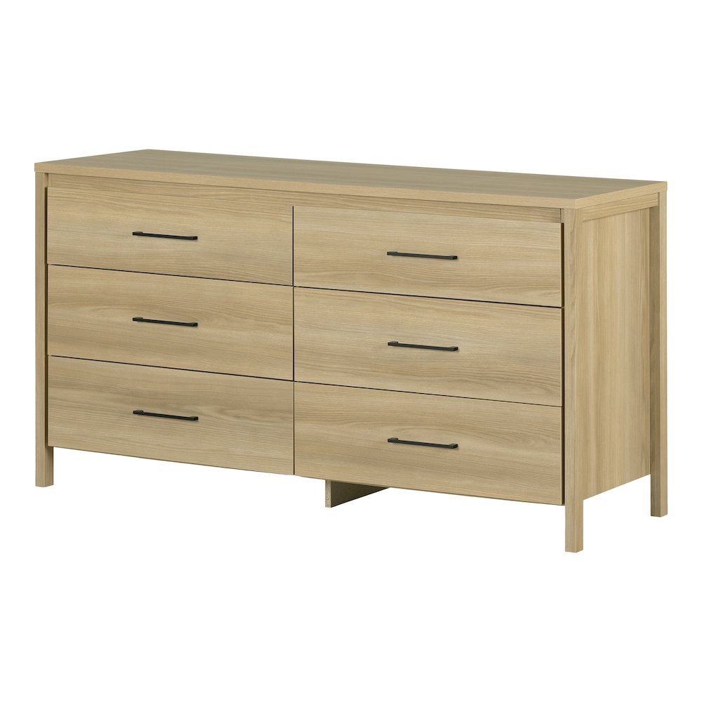Gravity 6-Drawer Double Dresser, Natural Ash. Picture 1