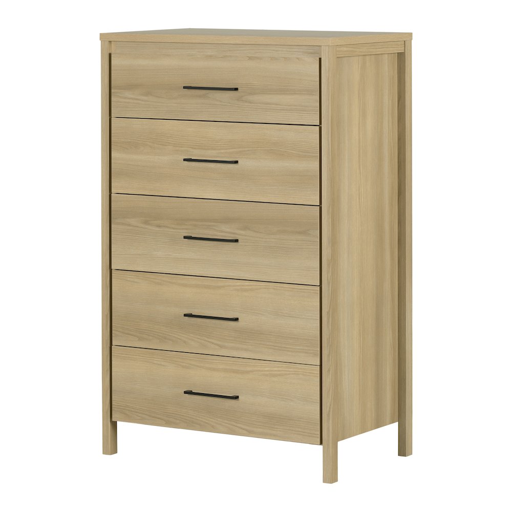 Gravity 5-Drawer Chest, Natural Ash. Picture 1