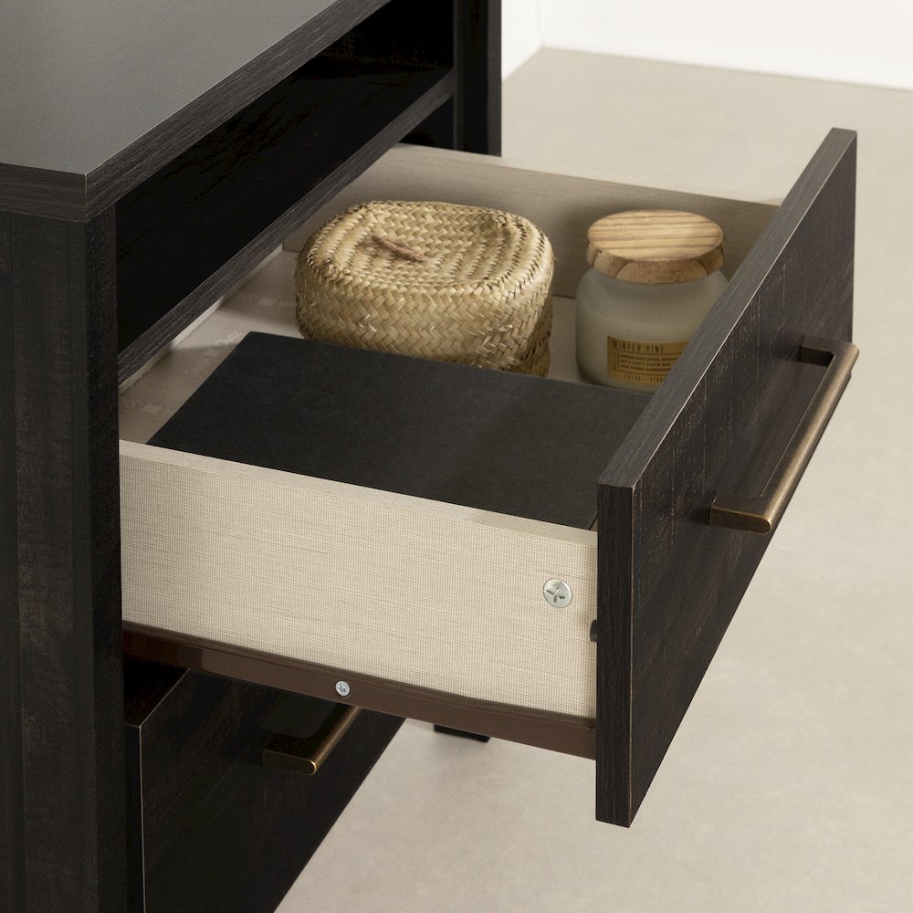 Gravity 2-Drawer Nightstand, Rubbed Black. Picture 4