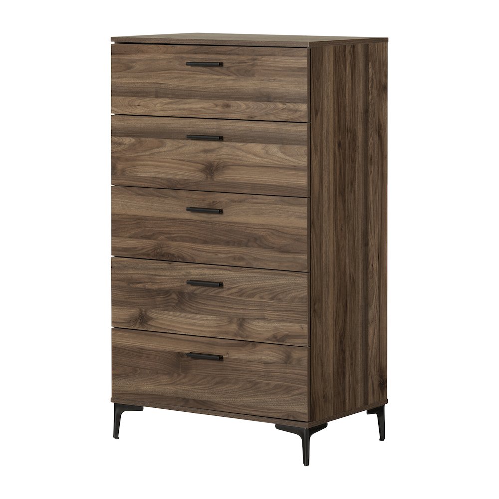 Musano 5-Drawer Chest, Natural Walnut. Picture 1
