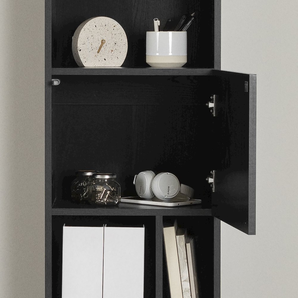 Olea 5-Shelf Bookcase, Black Oak. Picture 3