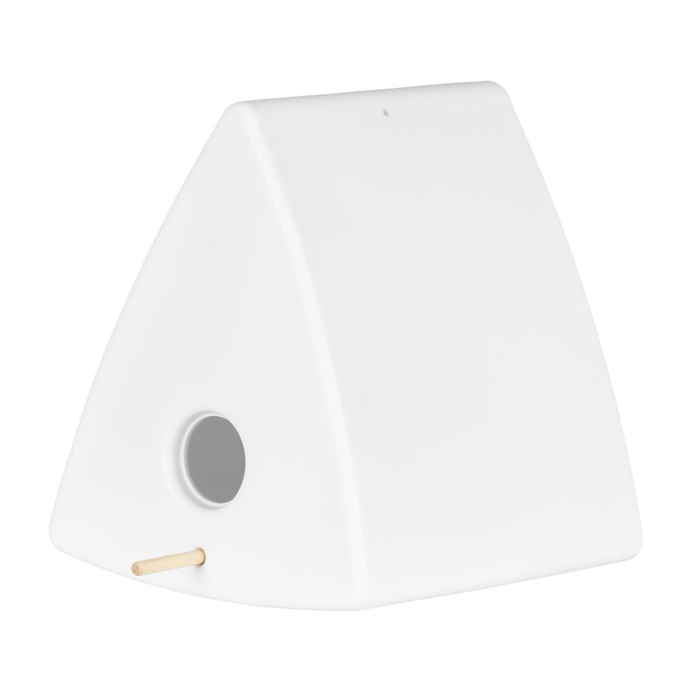Dalya Triangle Decorative Birdhouse, White. Picture 1