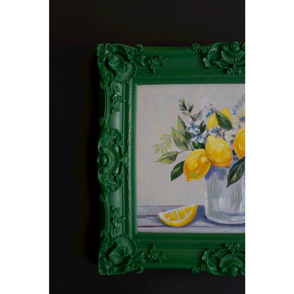 Dark Green Framed Acrylic Painting-Lemons. Picture 5