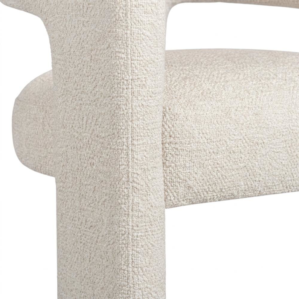 Jacquard Modern Accent Armchair, Sculptural Frame, Natural, Set of 6. Picture 6