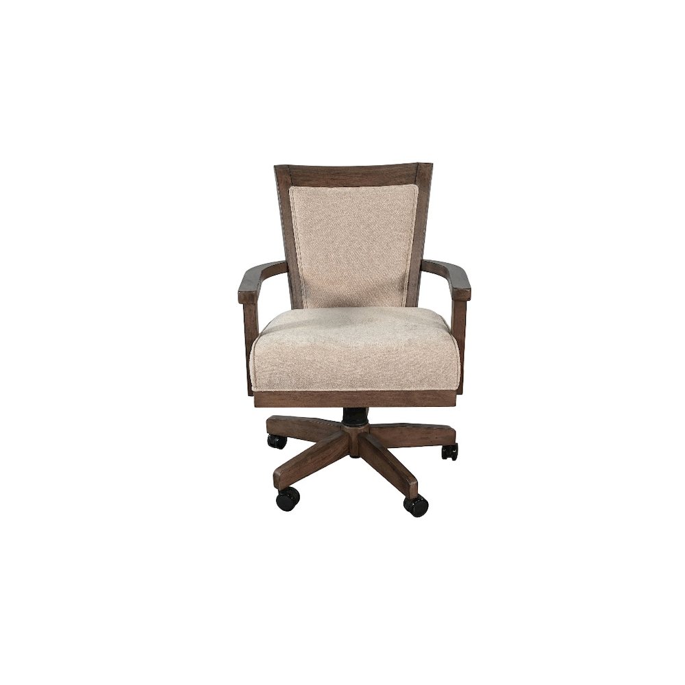 Game Chair with Casters, Beige Fabric. Picture 3