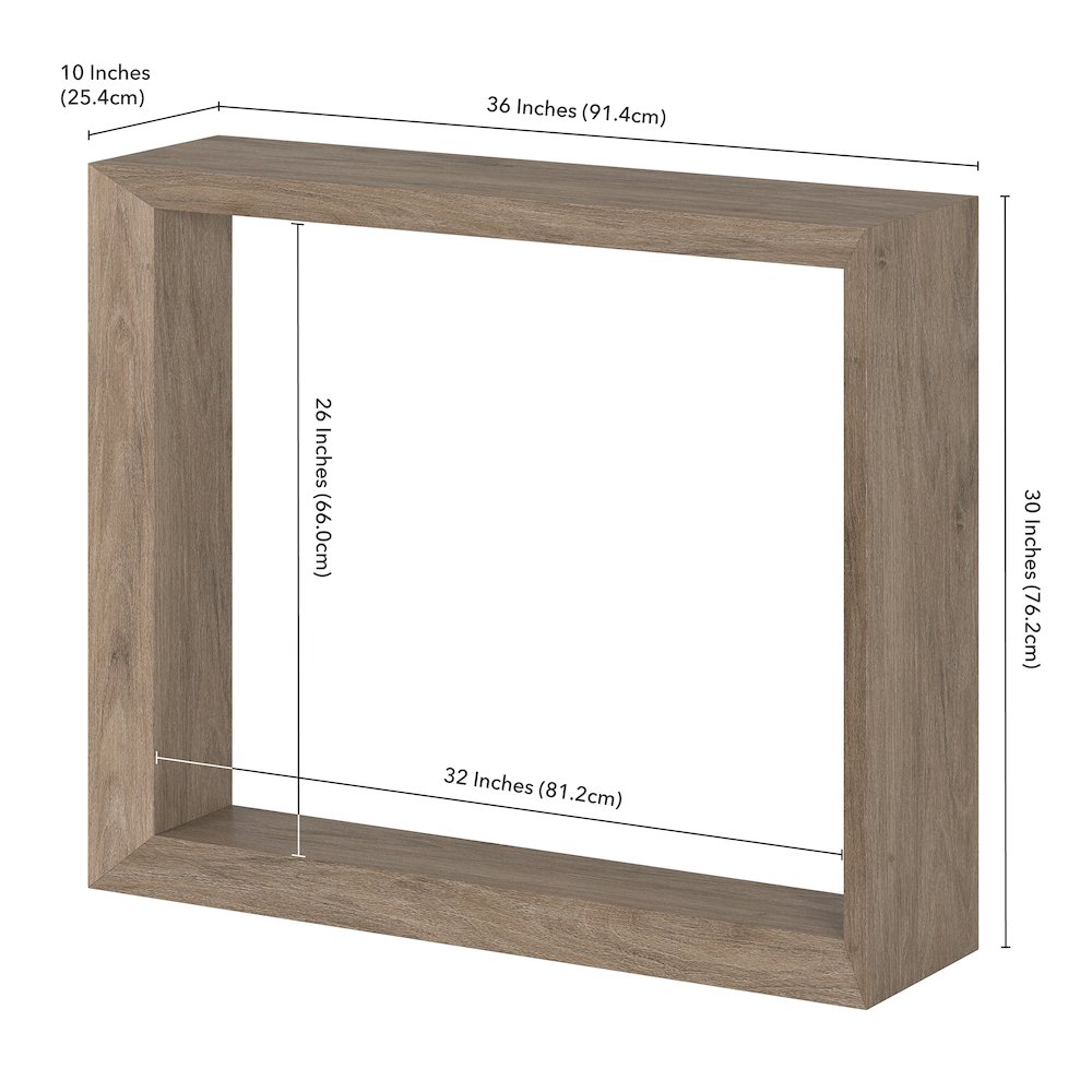 Osmond 36" Wide Rectangular Console Table in Antiqued Gray Oak. Picture 3