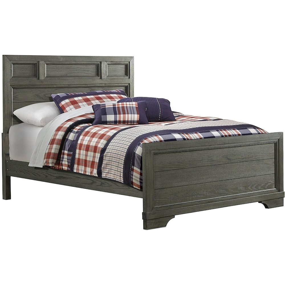 Westwood Design Foundry Traditional Wood Complete Full Bed in Brushed Pewter. Picture 1