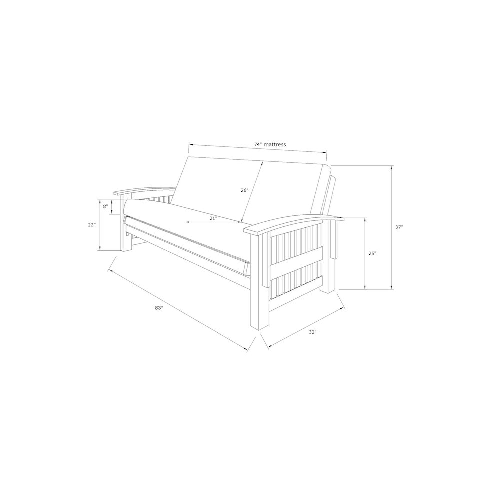 Washington Frame-Rustic Walnut Finish-Suede Gray Mattress. Picture 7