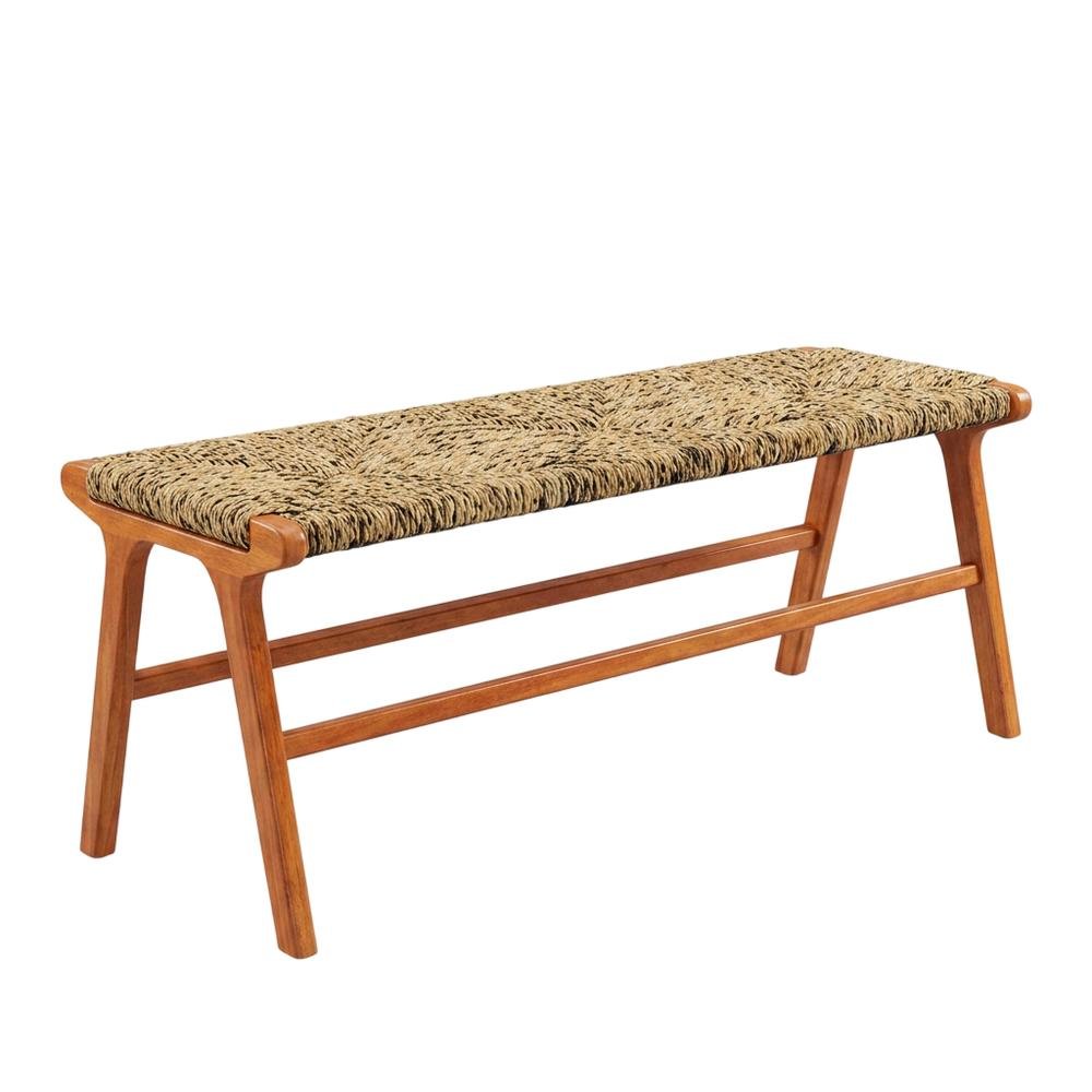 Karson 48" Banana Weave Bench - Caramel - Natural. Picture 1