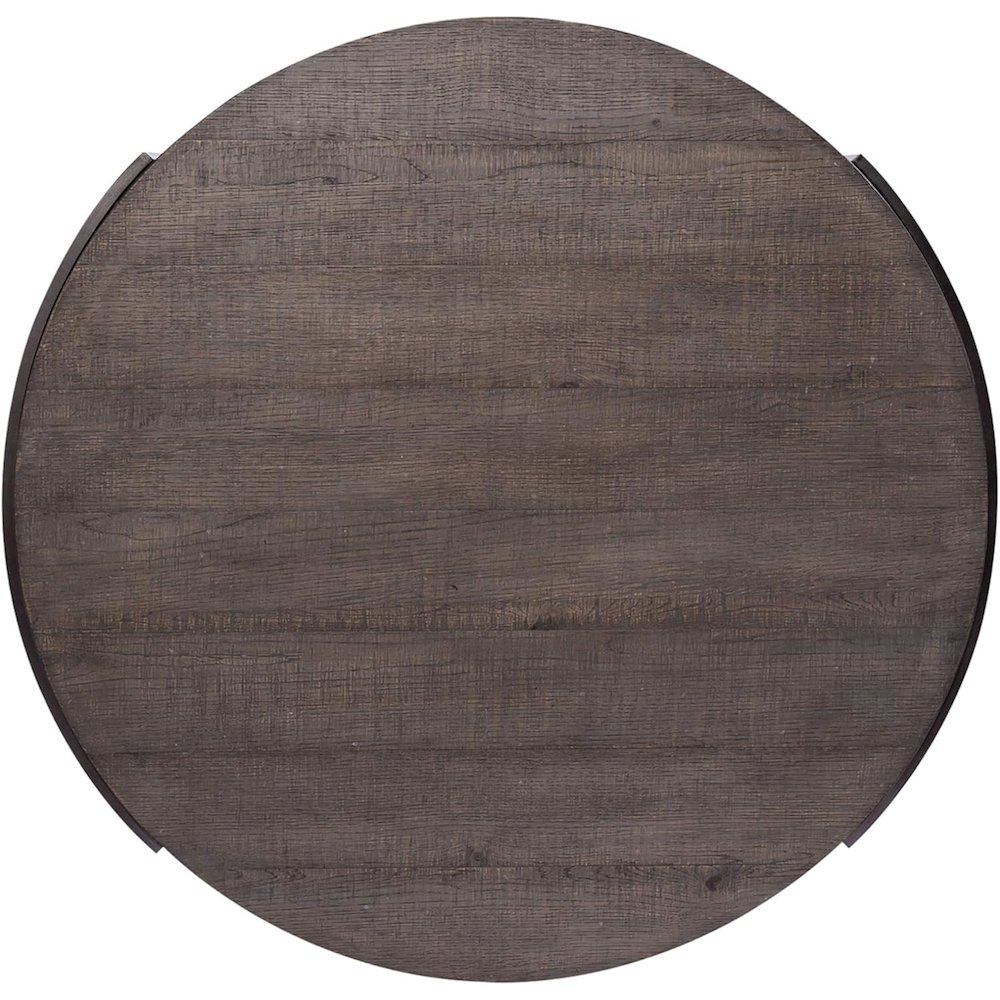 Modern View Round Cocktail Table in Gauntlet Gray. Picture 3