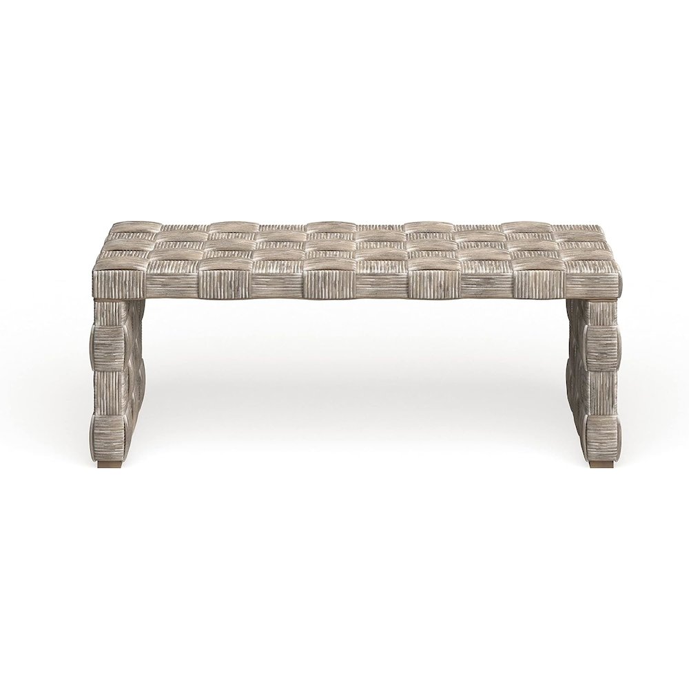 Home Collection Adkin White Rattan Rectangle Coffee Table. Picture 2