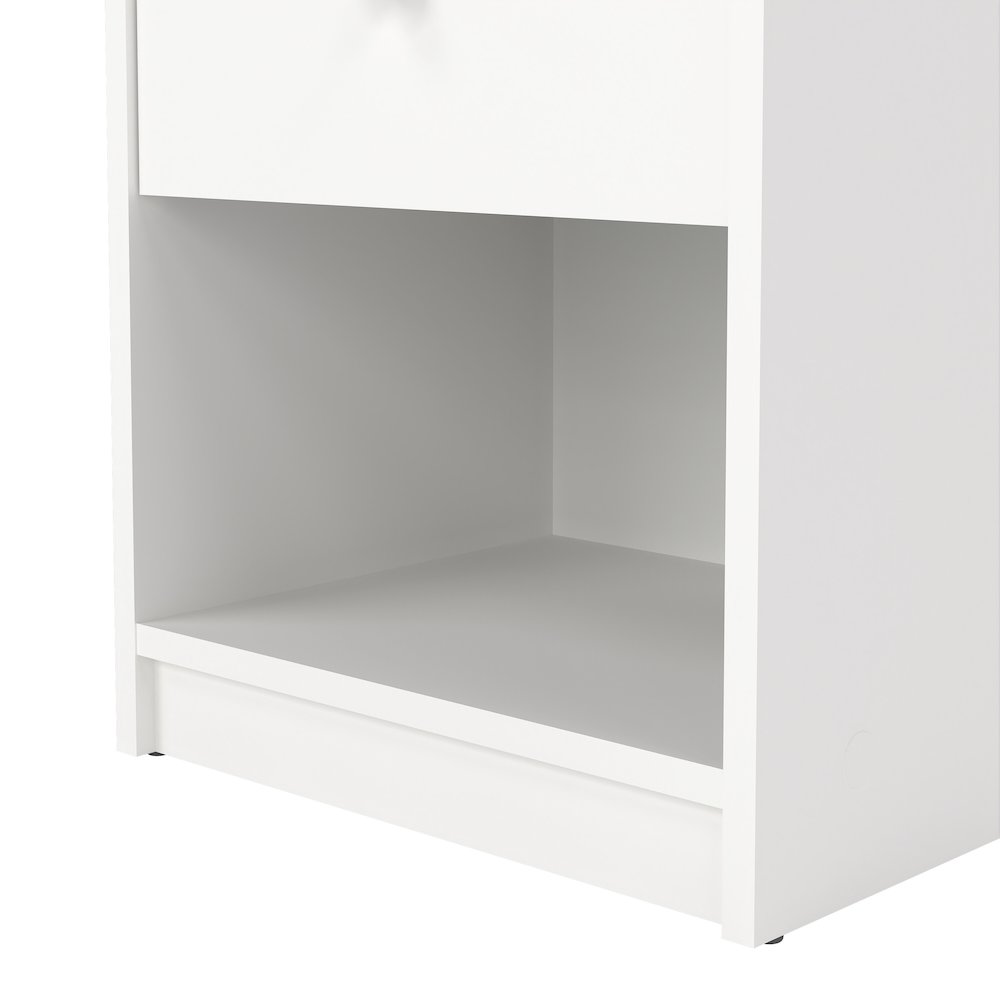 Portland 1 Drawer Nightstand - Set of 2, White. Picture 6