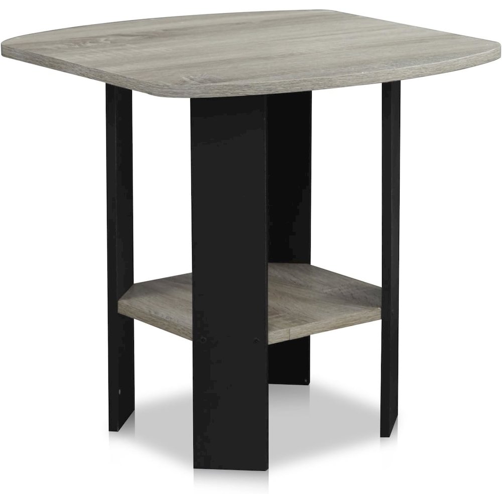 Simple Design End Table, Side Table, Grey Oak/Black. Picture 1