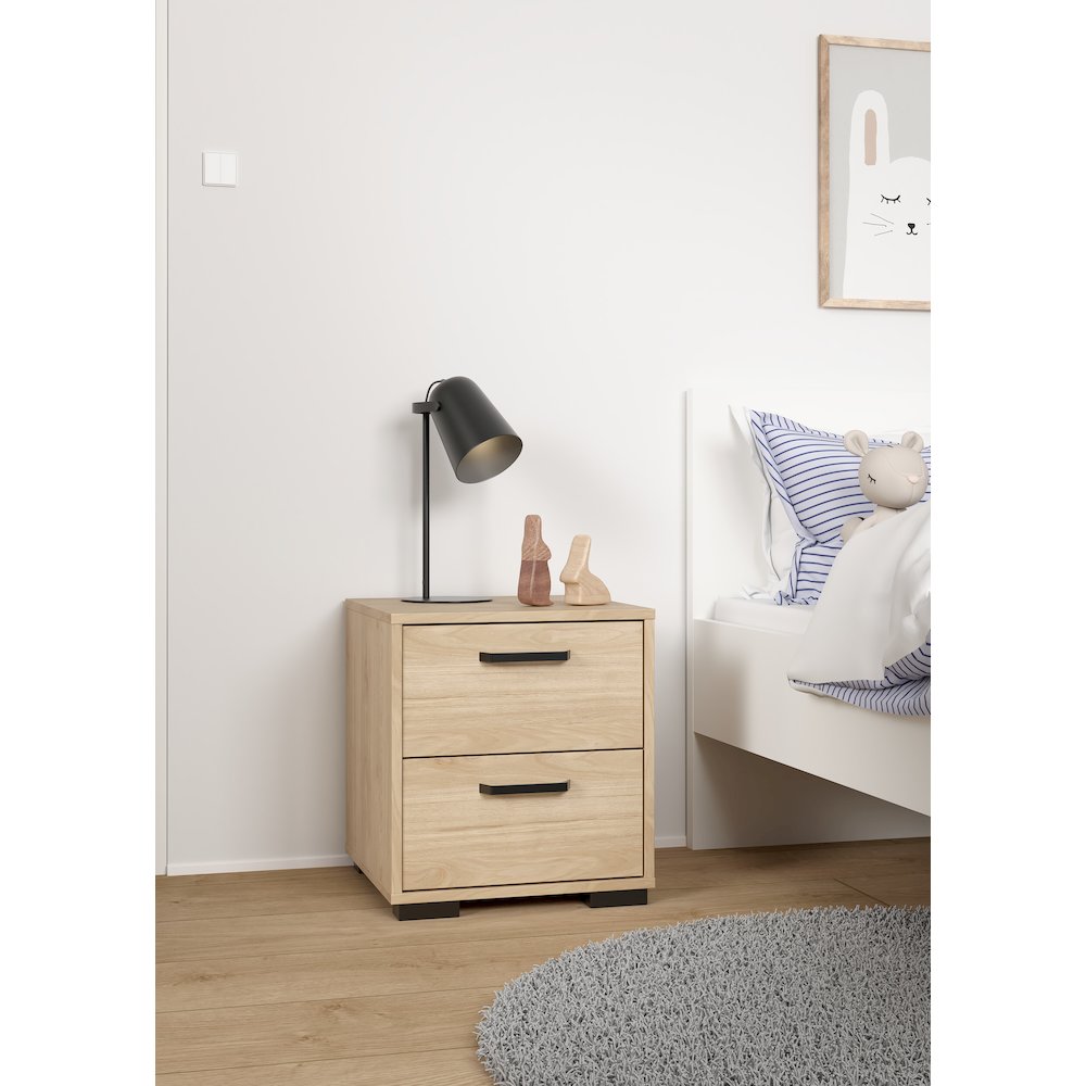 Sofia 2 Drawer Nightstand, Jackson Hickory. Picture 2