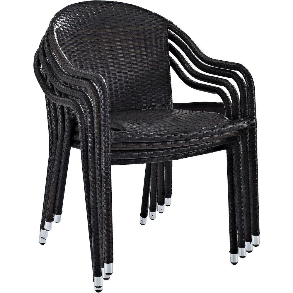 Modern Stackable Outdoor Wicker Chair Set of 4. Picture 1