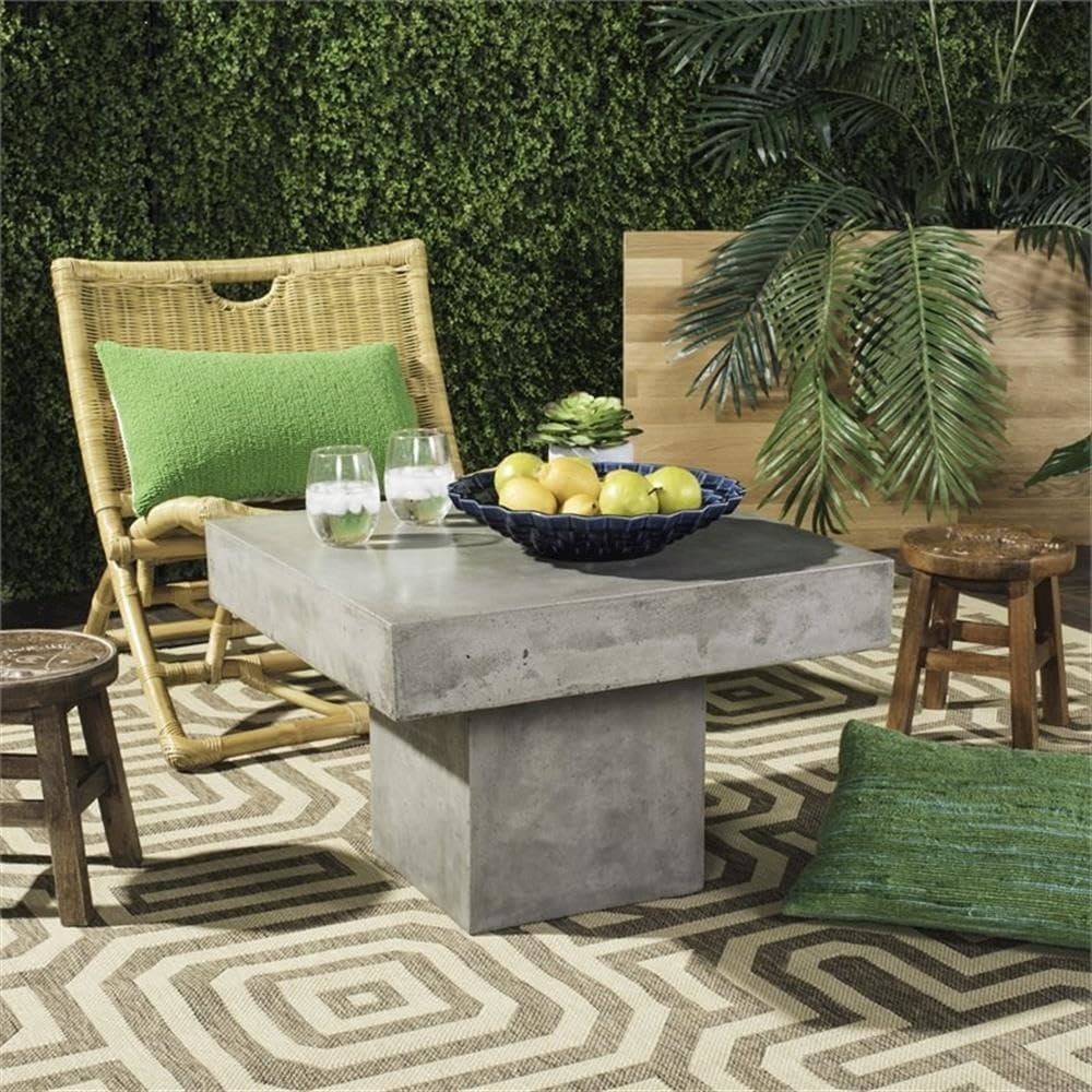 Tallen Dark Grey Indoor/Outdoor Modern Concrete 15.75" Coffee Table. Picture 6