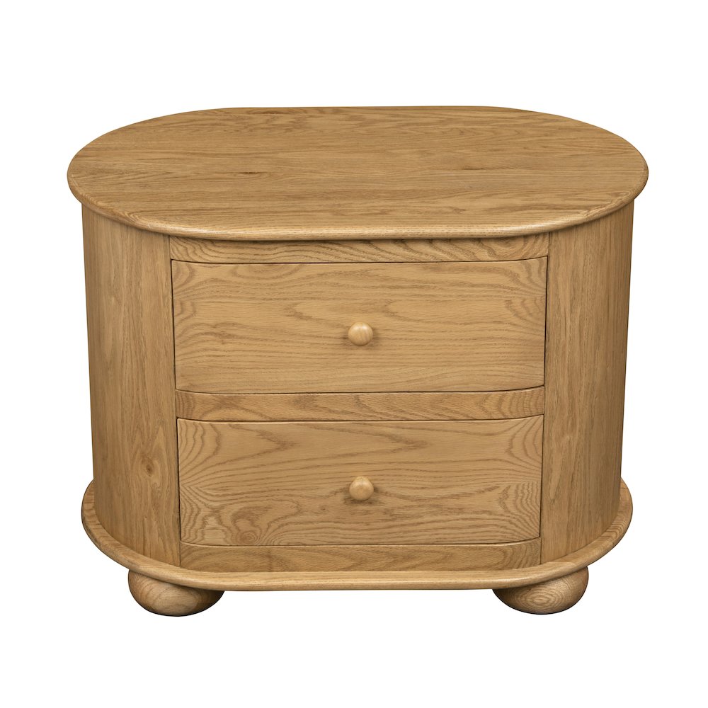 Astrid 2 - Drawer Nightstand In Solid Oak Wood. Picture 6