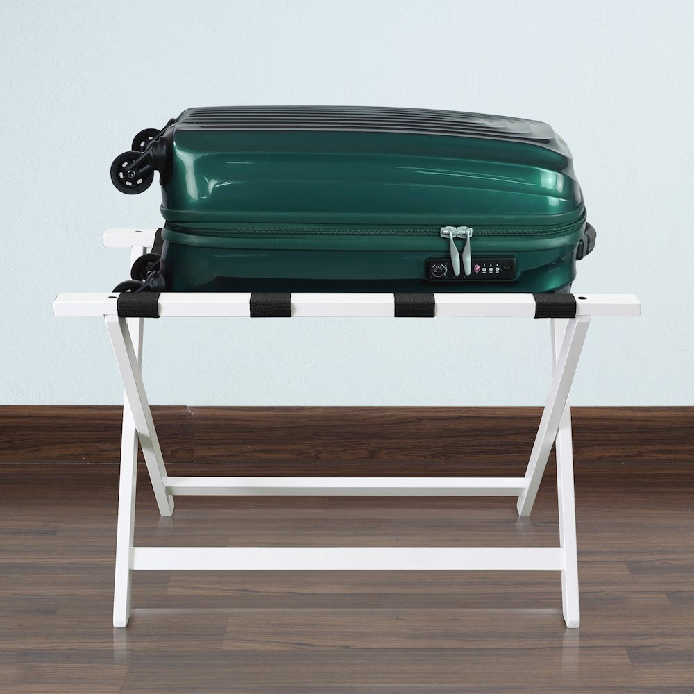 Heavy Duty 30" Extra Wide Luggage Rack - White. Picture 12