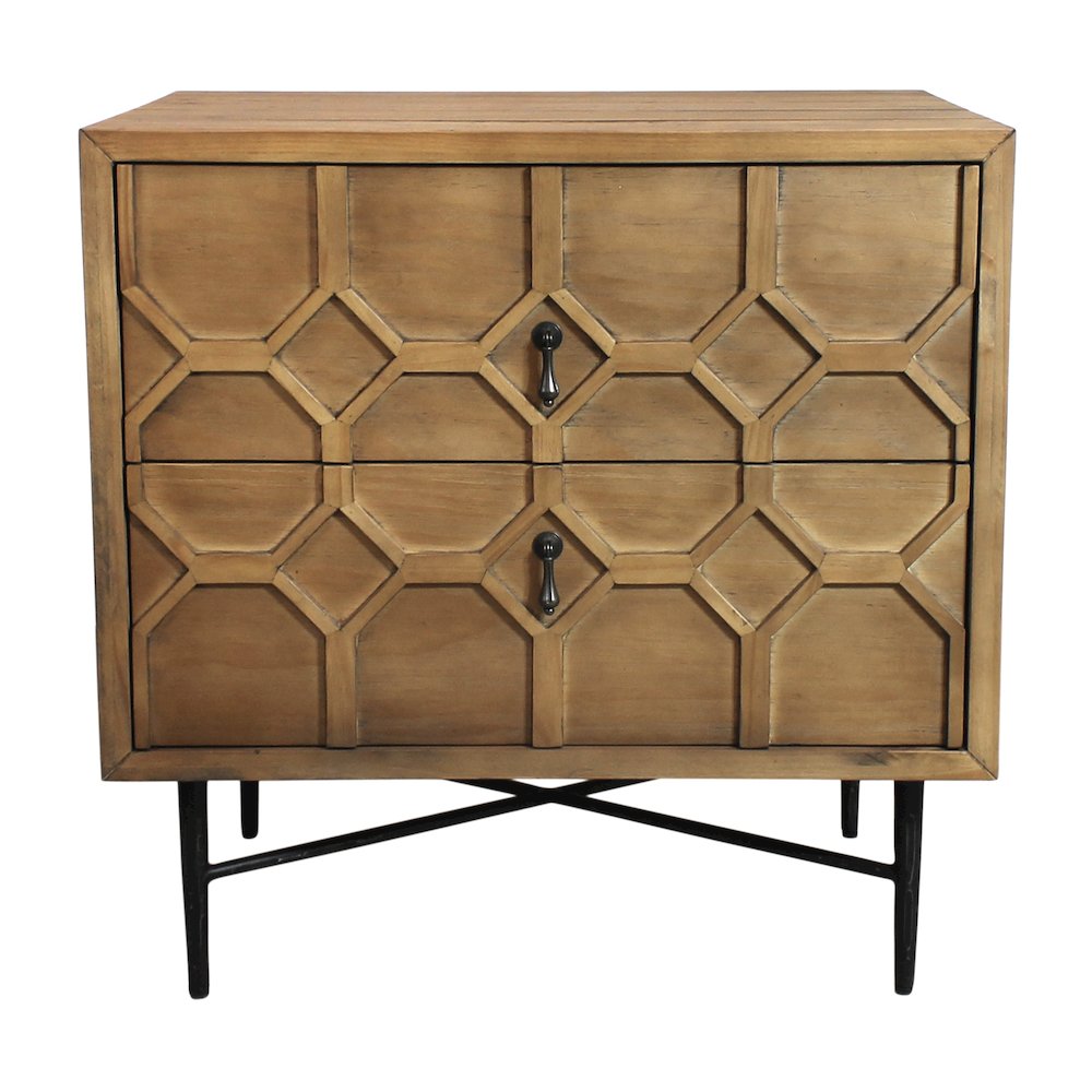 Samara 2-Drawer Small Nightstand - Natural. Picture 3