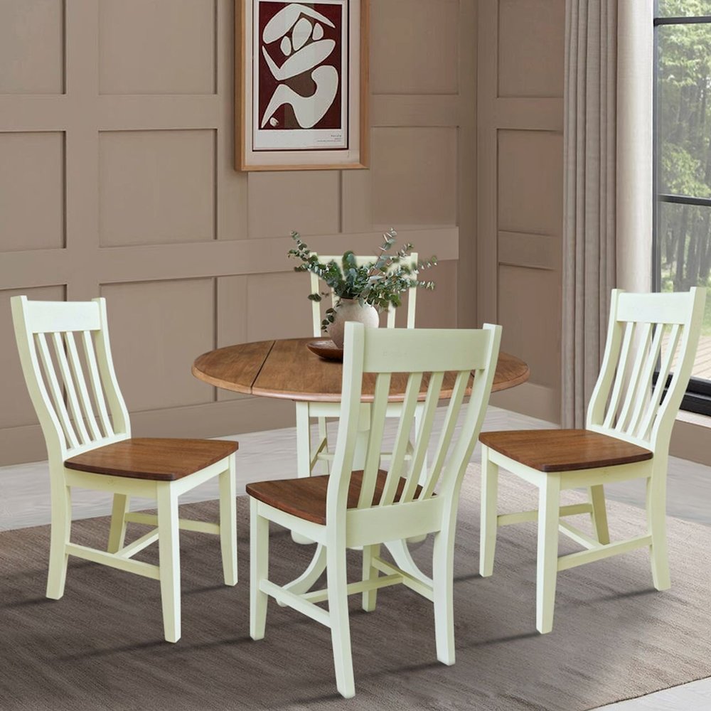 42" Dual Drop Leaf Dining Table with 4 Chairs. Picture 2