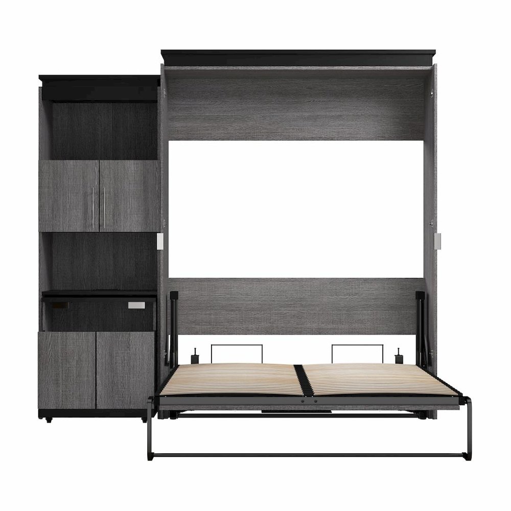 Orion Queen Murphy Bed with Storage Cabinet and Fold-Out Desk (97W). Picture 3