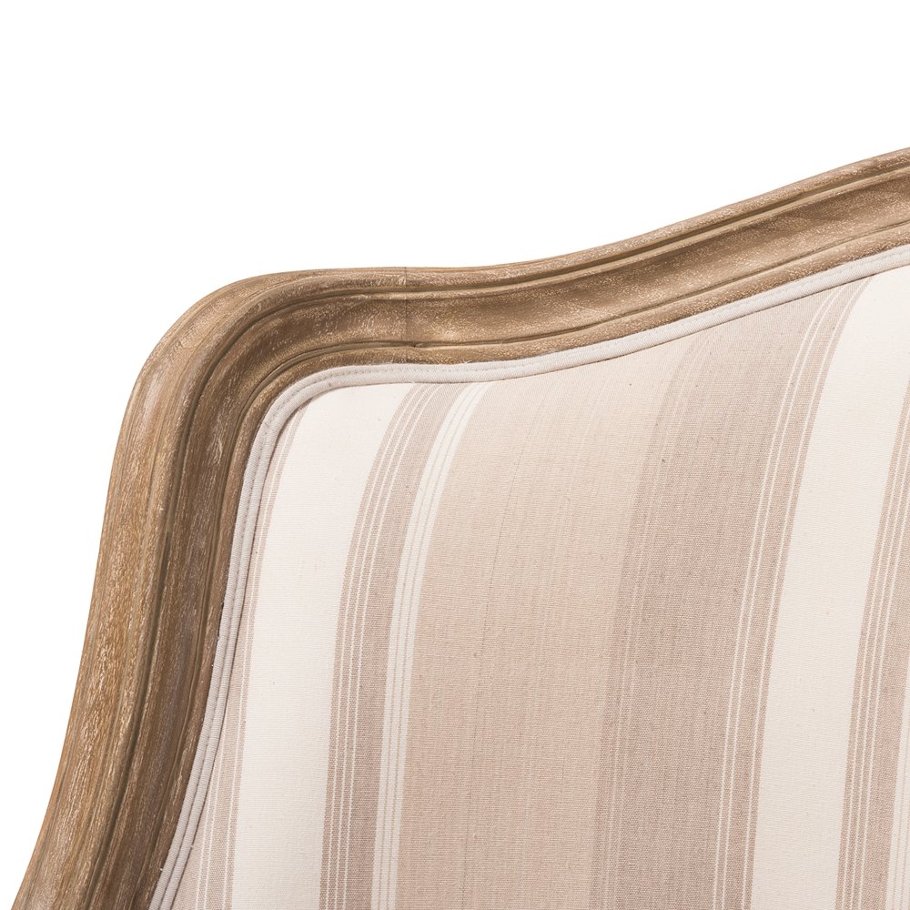 Baxton Studio Charlemagne Traditional French Accent Chair-Oak (Brown Stripe). Picture 5