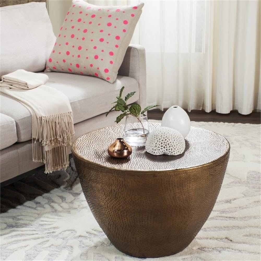Safavieh Home Collection Myrtis Brass Coffee Table. Picture 5