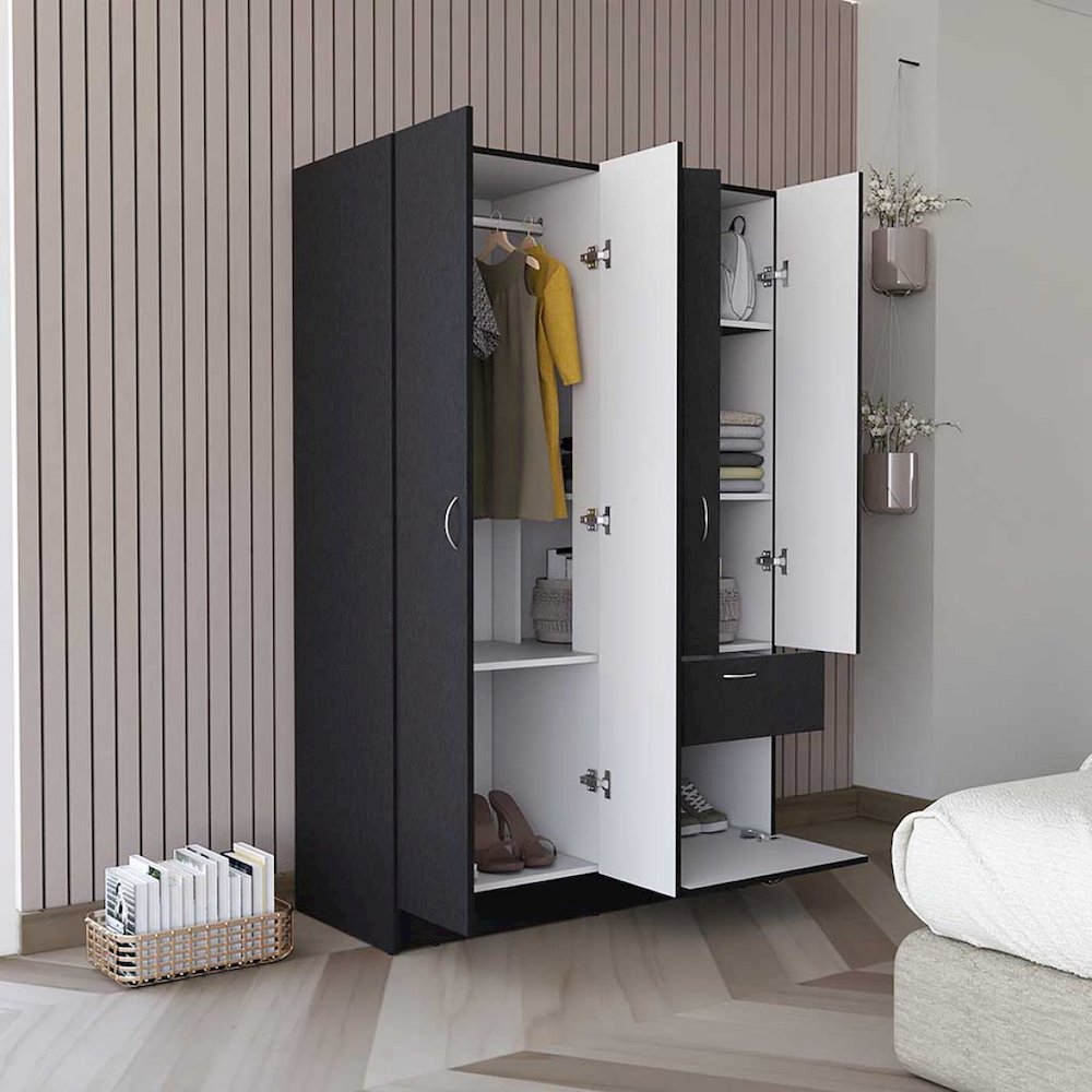 Vaupes Armoire Black / White MDF. Picture 2