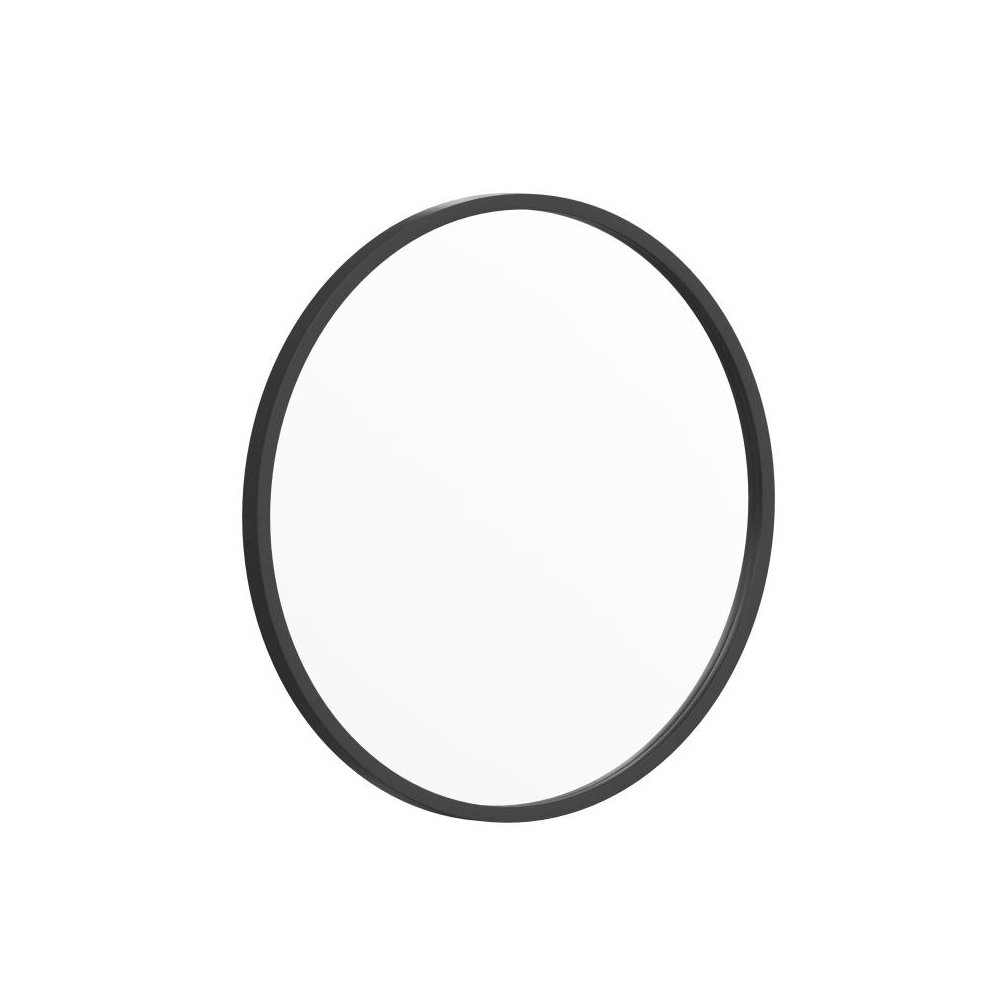20" Round Black Metal Framed Wall Mirror - Large Accent Mirror for Bathroom, Vanity, Entryway, Dining Room, & Living Room. Picture 1
