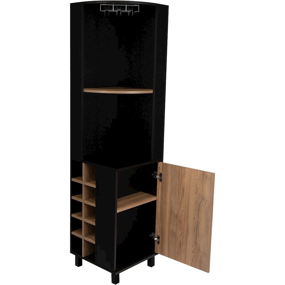 Kaia Corner Bar Cabinet Black / Pine MDF. Picture 5