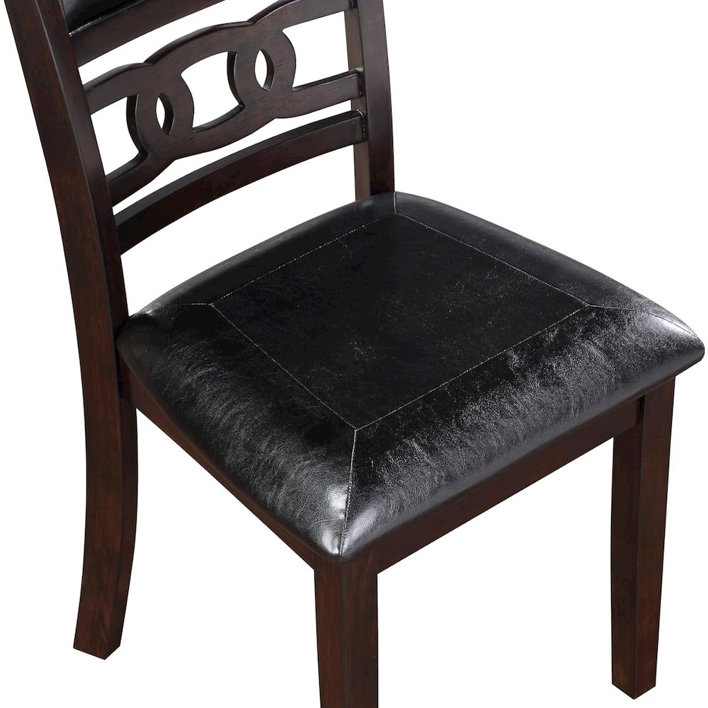 Gia Ebony Wood Dining Chair with PU Seat (Set of 6). Picture 6