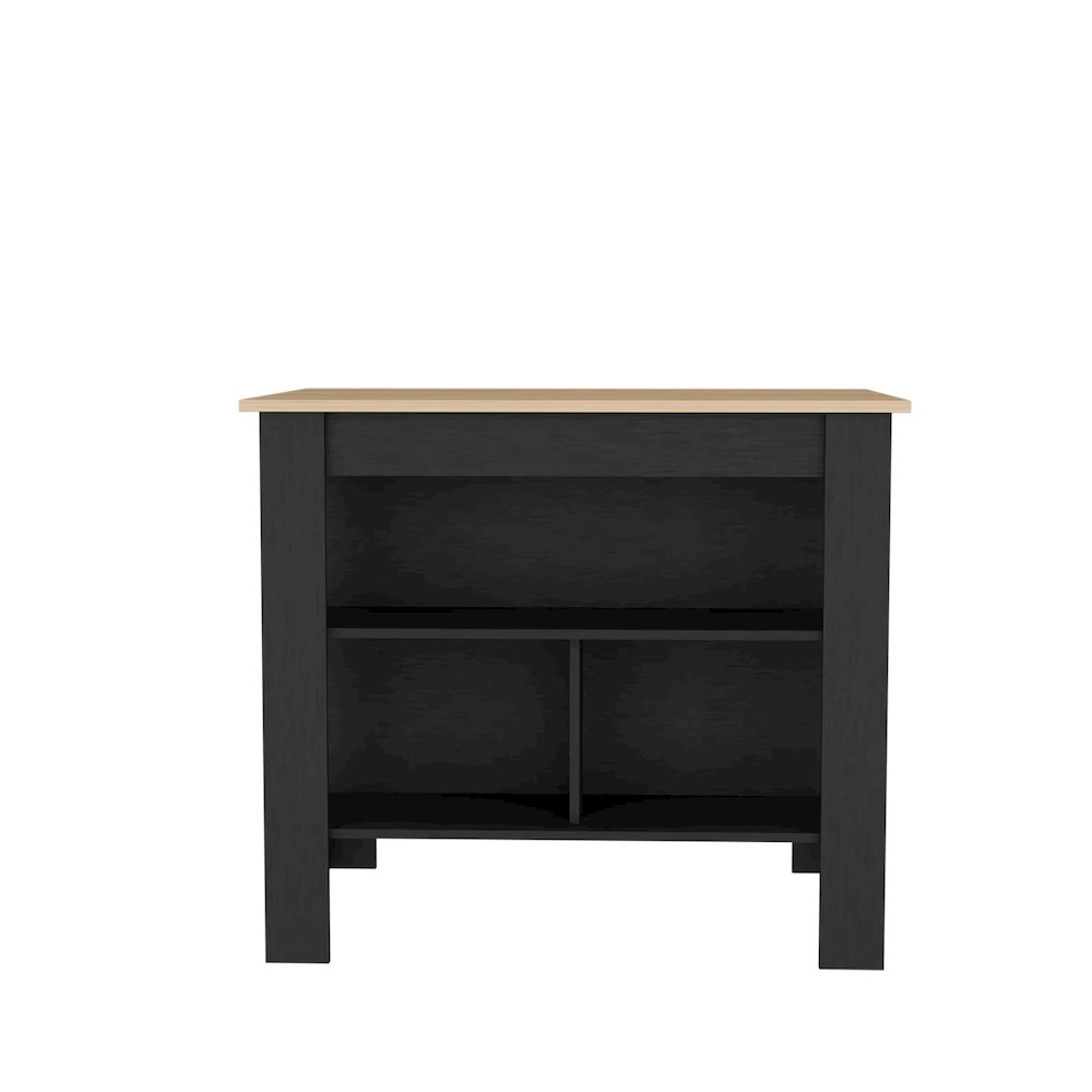 Cortes Kitchen Island Black- Light Pine MDF. Picture 3