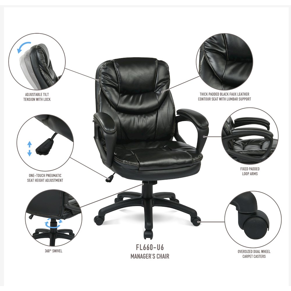 Faux Leather Managers Chair. Picture 2