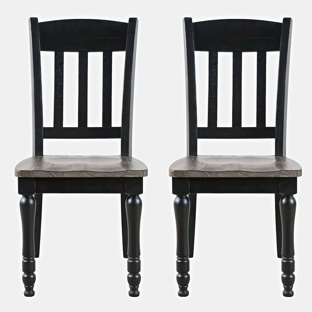 Madison County Rustic Reclaimed Pine Farmhouse Slatback Dining Chair (Set of 2). Picture 1
