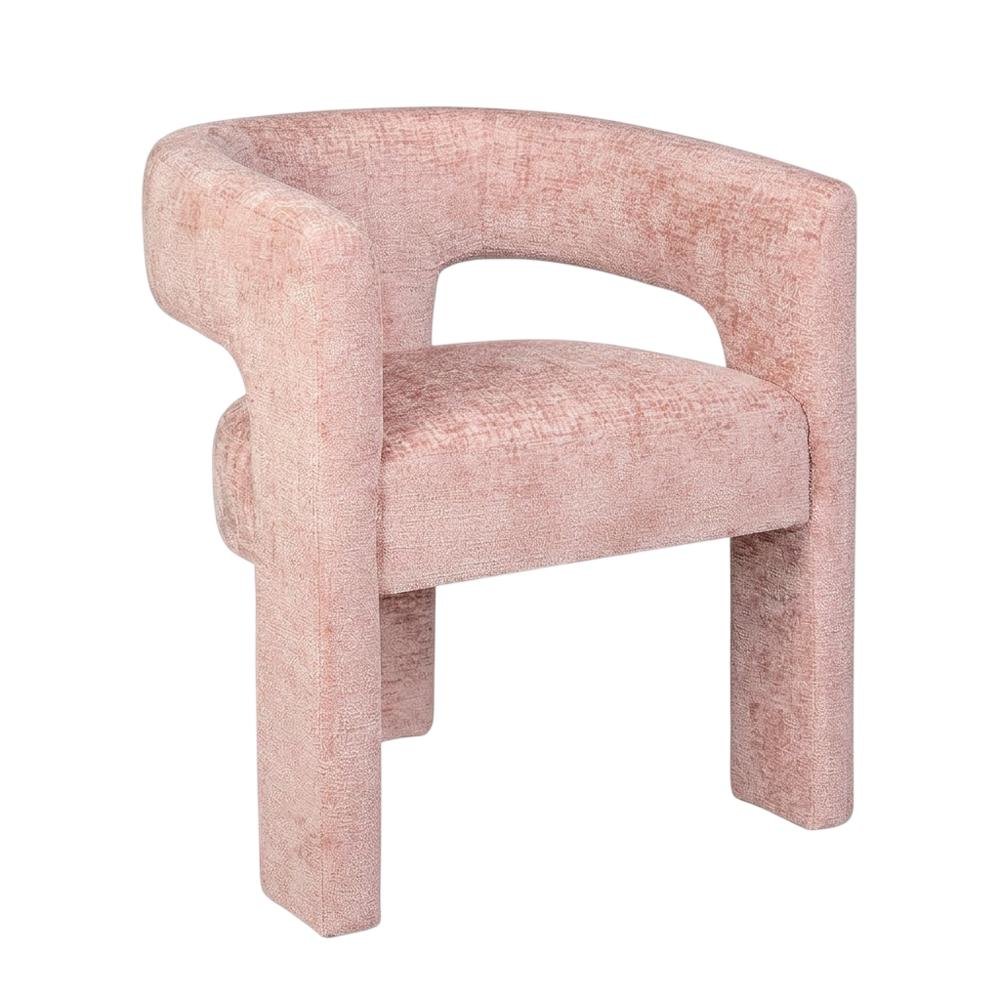 Jacquard Sculpture Accent Chair for Living Room or Bedroom, Pink. Picture 1