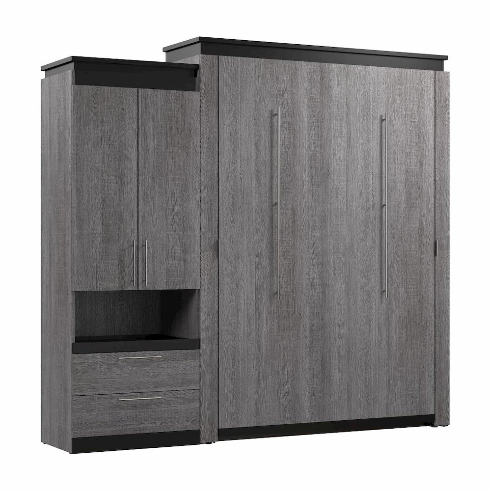 Orion Queen Murphy Bed with Storage Cabinet and Pull-Out Shelf (97W). Picture 1