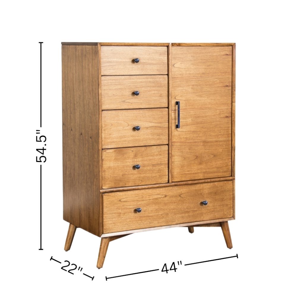 Brown Solid Wood Storage Cabinet with Drawers, Small Cabinet for Bedroom. Picture 4