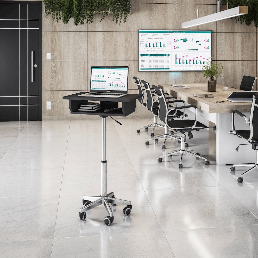 Folding Table Laptop Cart. Color: Graphite. Picture 10