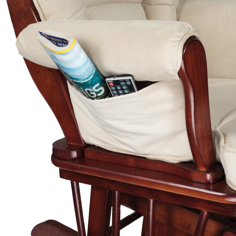 Sleigh Glider Chair Cushions Set Beige (Back, Seat, Arms). Picture 3